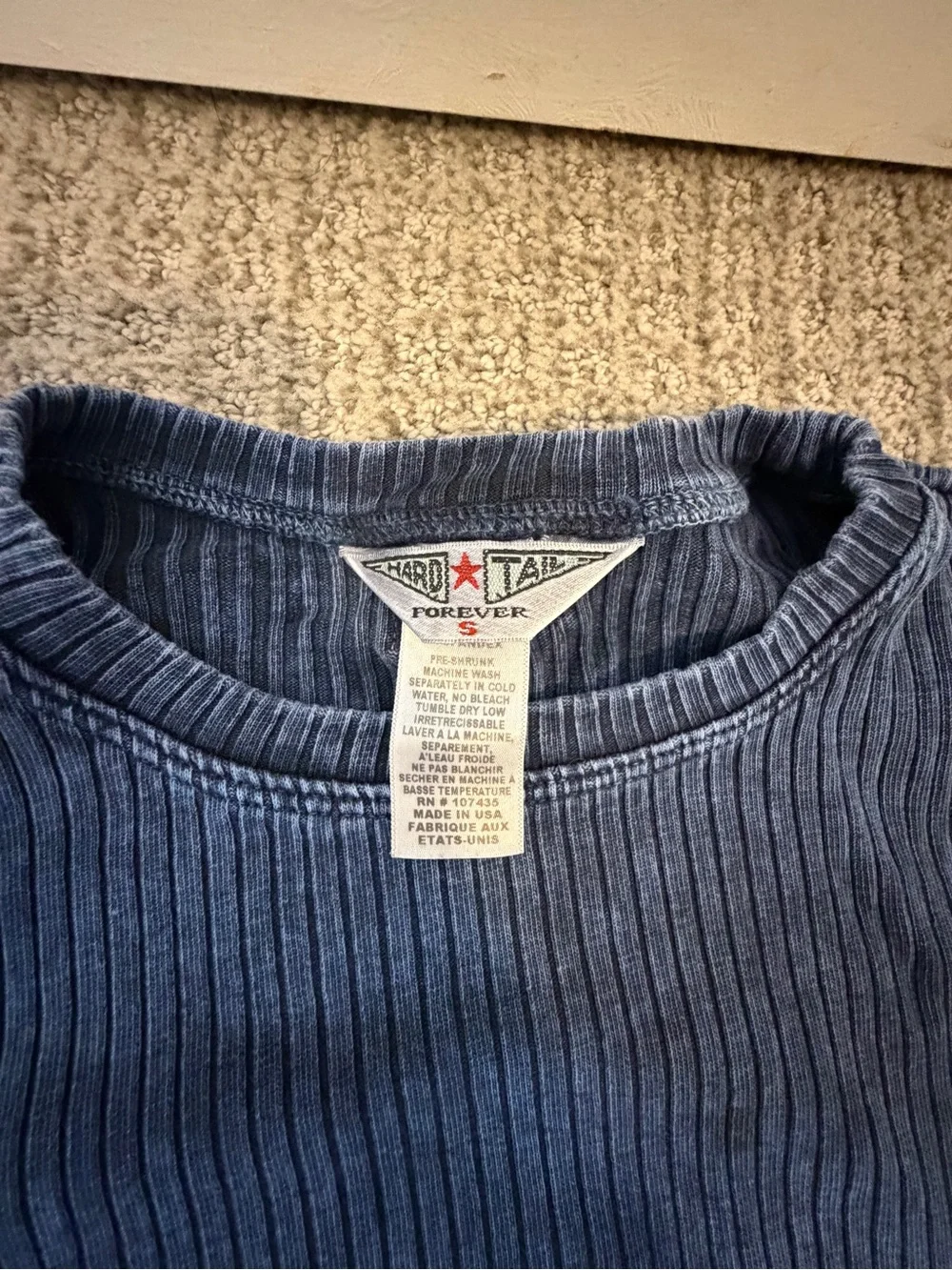 Hard Tail Forever Navy Ribbed A-Line matching set Top and Skirt size S